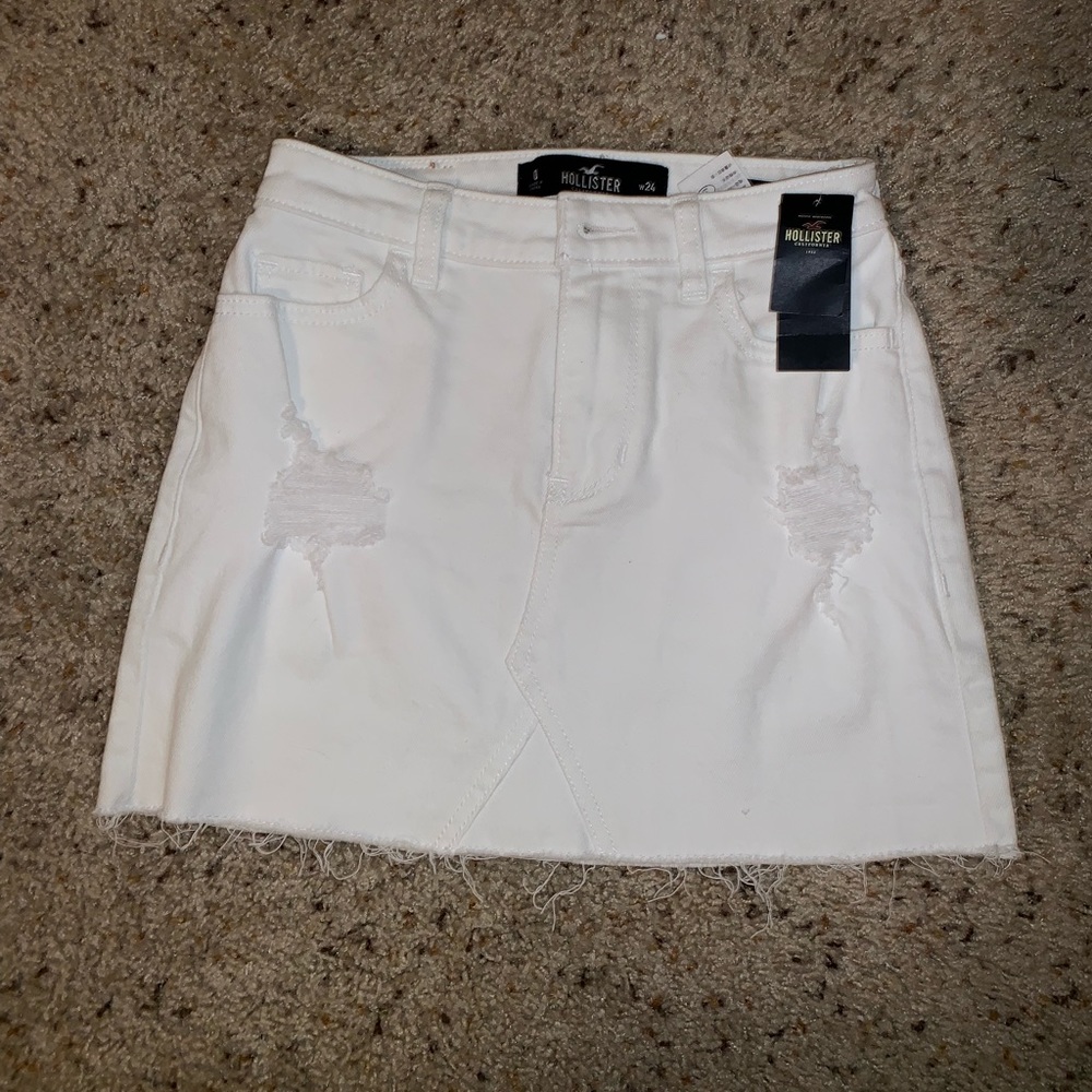 Hollister Denim White Skirt